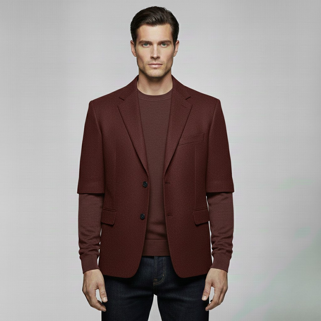 Layered-Sleeve Blazer