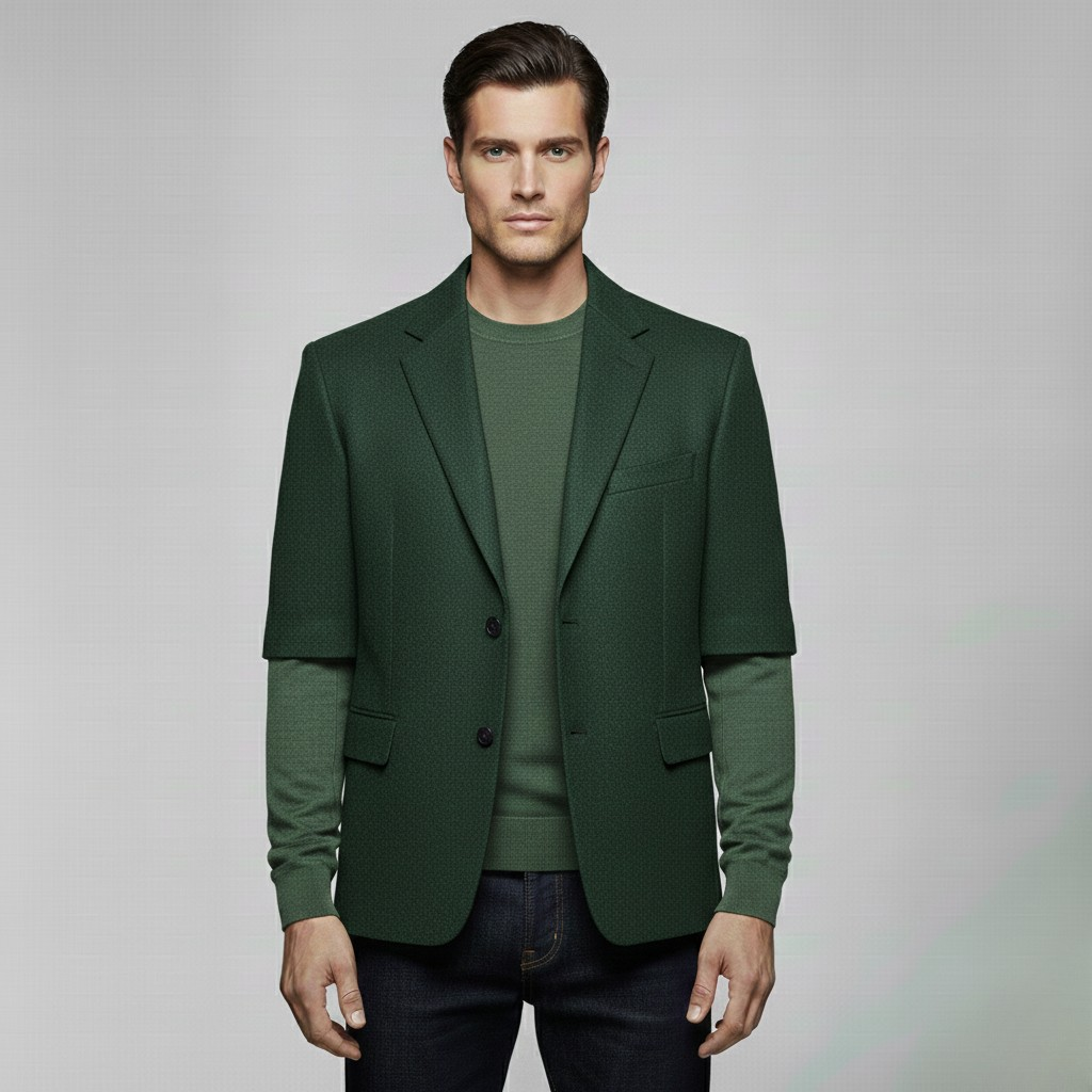 Layered-Sleeve Blazer