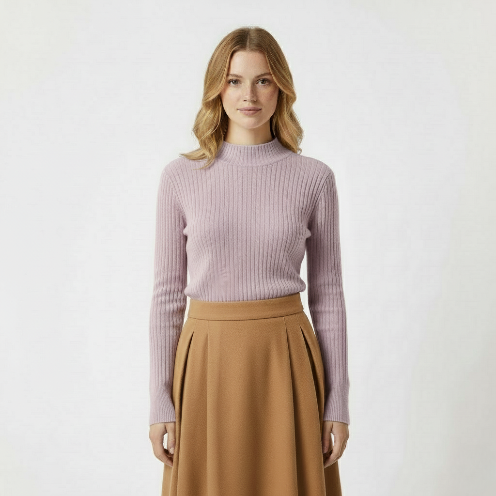 Ribbed Mock Neck Sweater