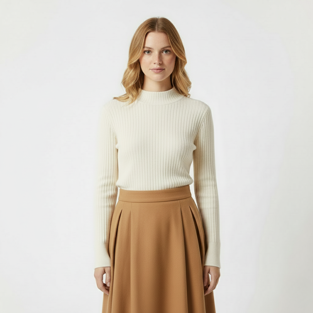Ribbed Mock Neck Sweater