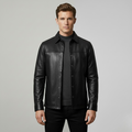 Leather Snap-Front Shirt Jacket