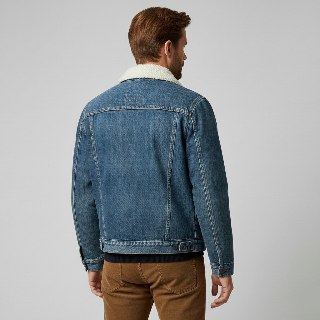 Sherpa-Lined Denim Trucker Jacket