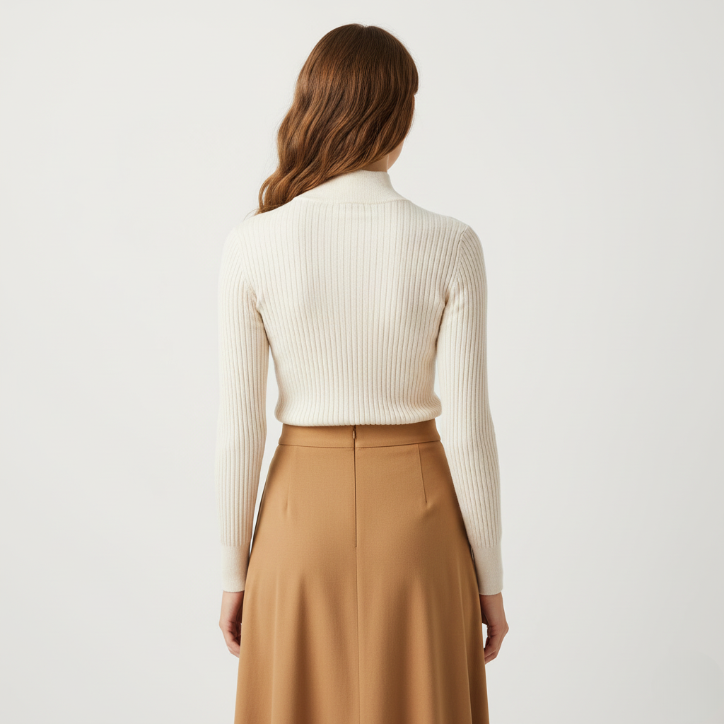 Ribbed Mock Neck Sweater