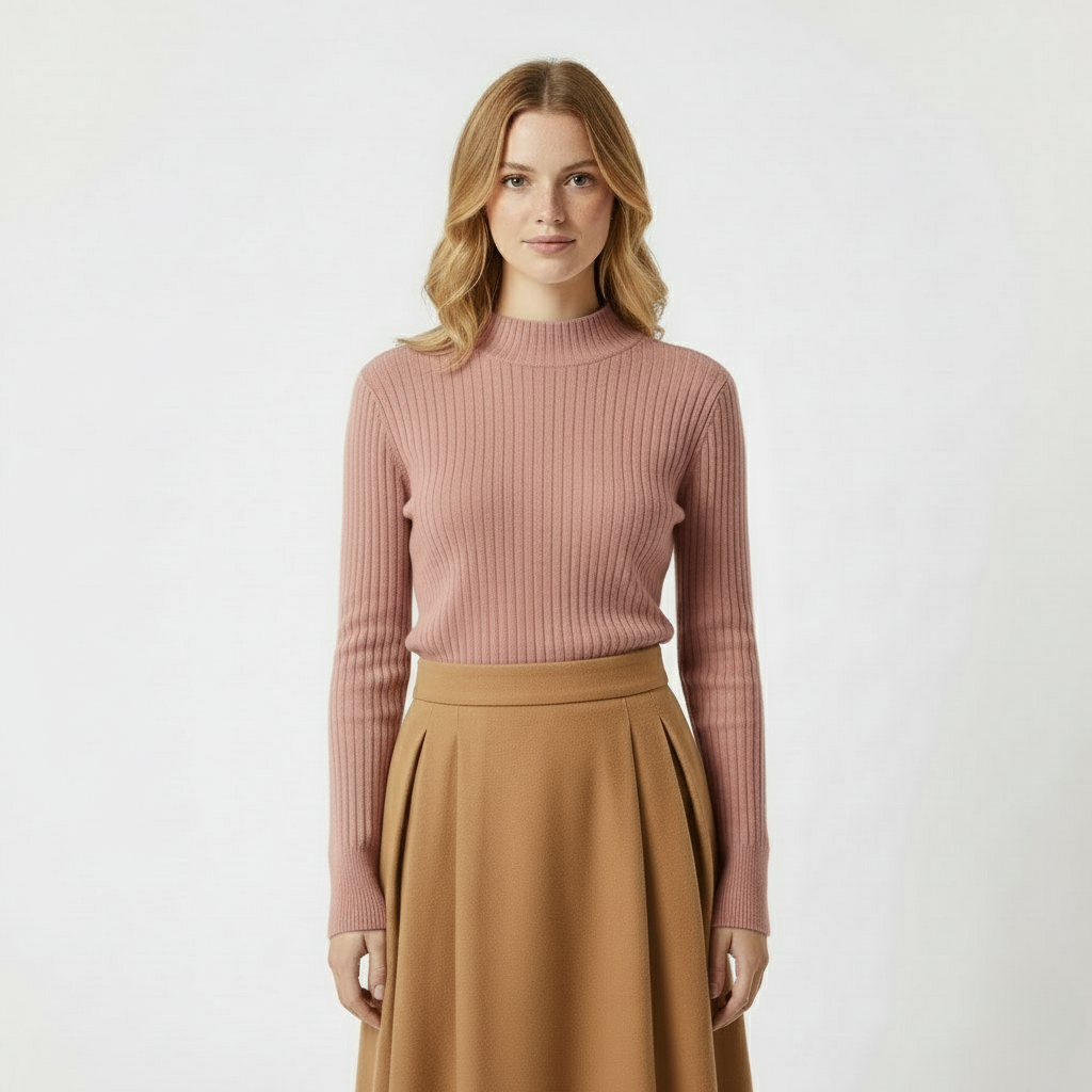 Ribbed Mock Neck Sweater