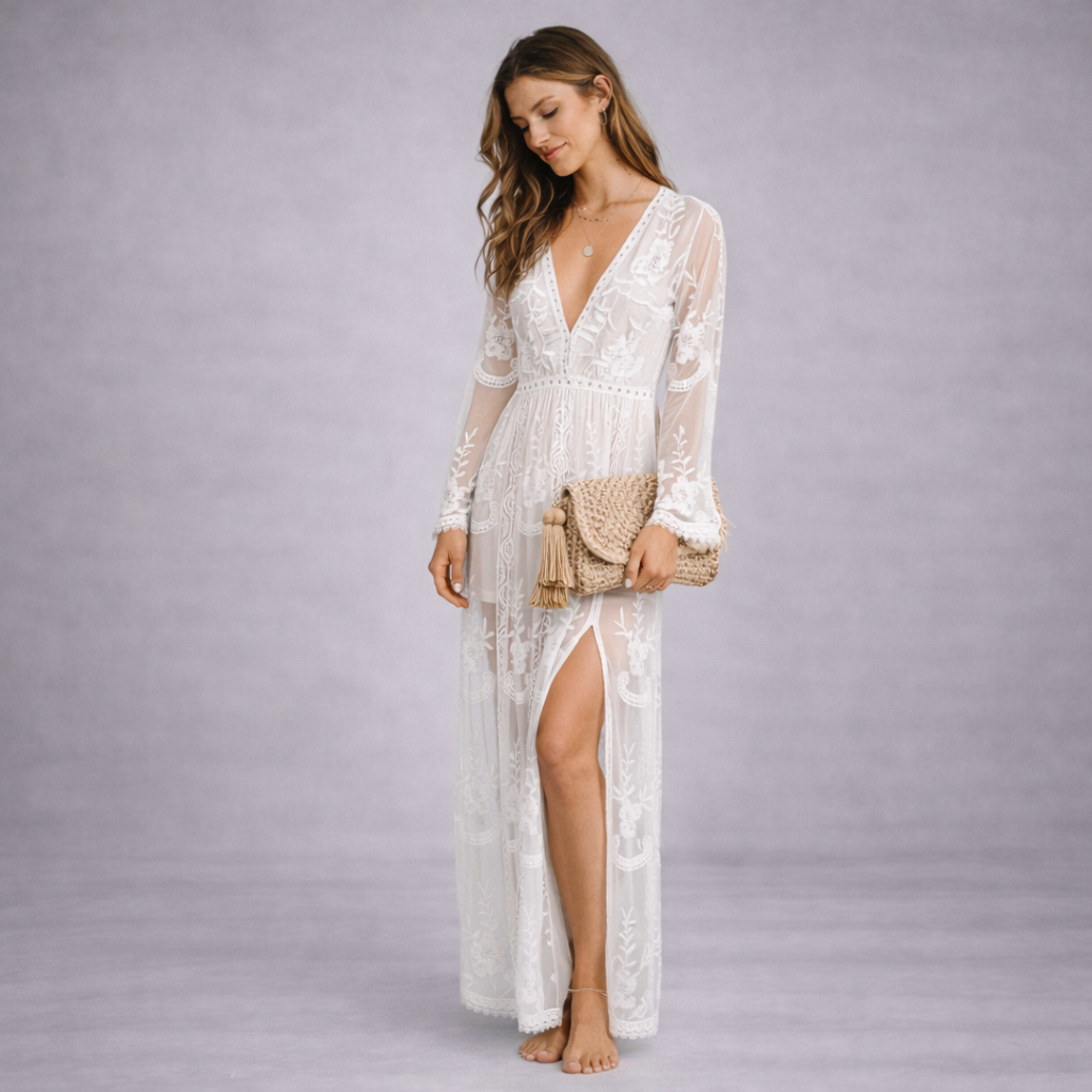 Boho V-Neck Maxi Dress