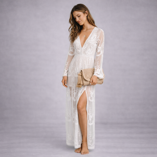 Boho V-Neck Maxi Dress