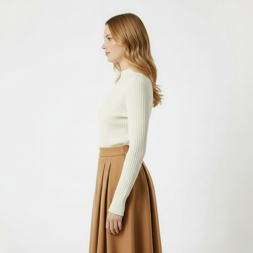 Ribbed Mock Neck Sweater